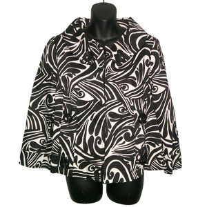 Ecologie Black & White Lined Blazer/Jacket Women's Medium Hook Closure